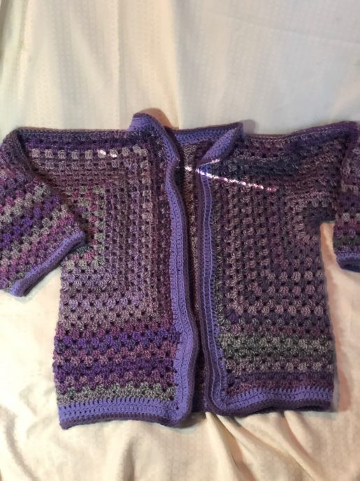 Purple Granny Hexagon Cardigan