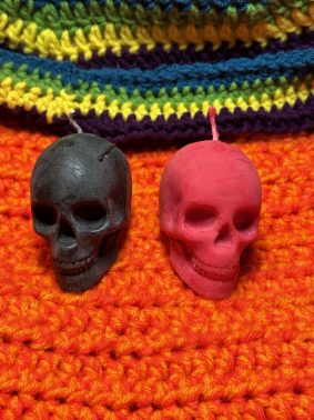 Hex Skull Candle