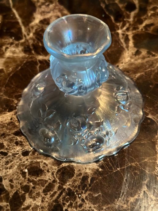 Fenton Cabbage Rose Candlestick